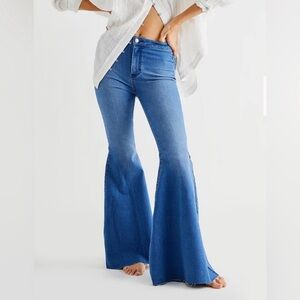 Free People Just Float On Flared Jeans Bell Bottom size 30 High Rise Waist